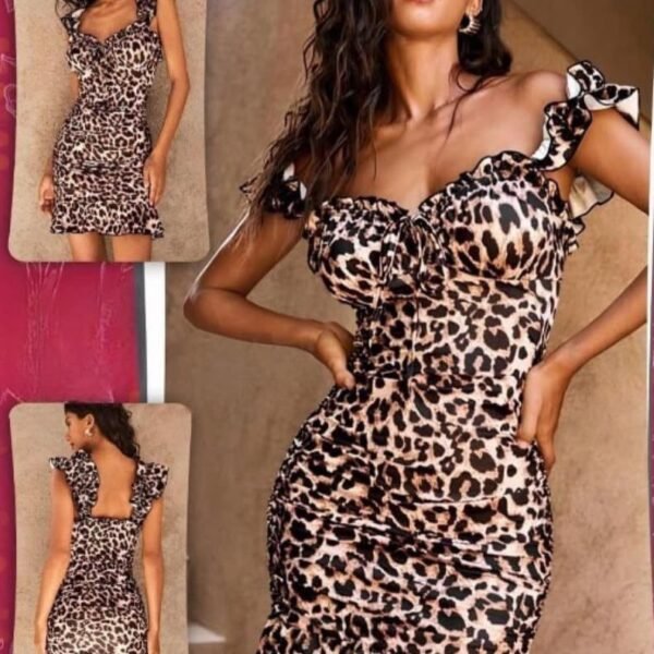 Tiger Print Ruched Mini Dress