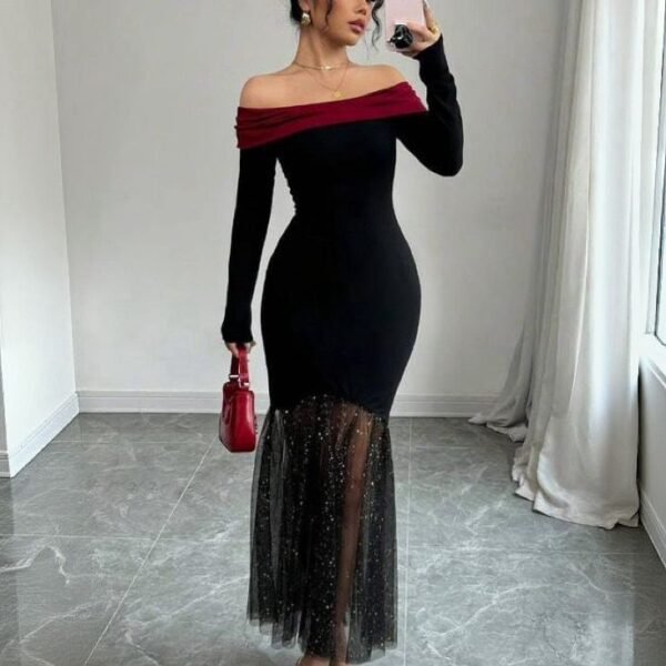 Elegant Off-Shoulder Mermaid Maxi Dress