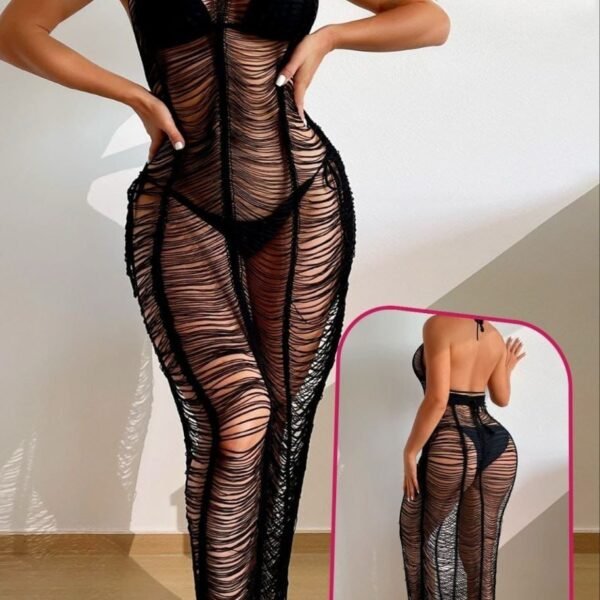 Bold Black Fringe Dress