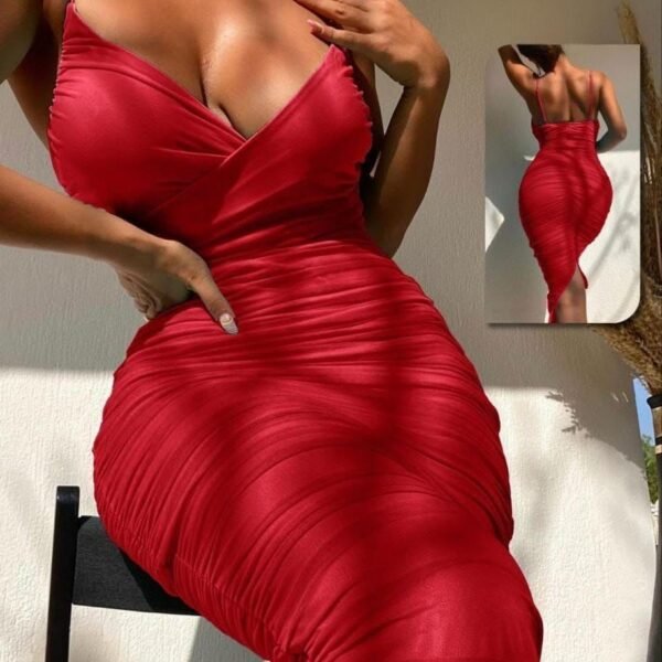Stunning Ruched Bodycon Midi Dress