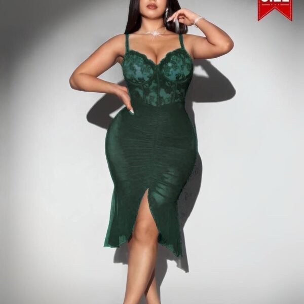 Curvy Size Lace Corset Bodycon Dress