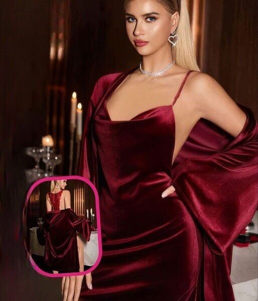 Elegant Velvet Nightgown & Robe Set