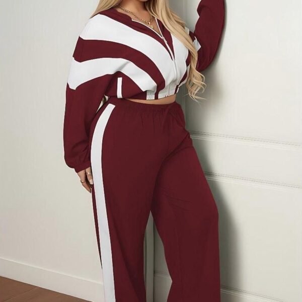 Women’s Two-Piece Sporty Color-Block Lounge Set