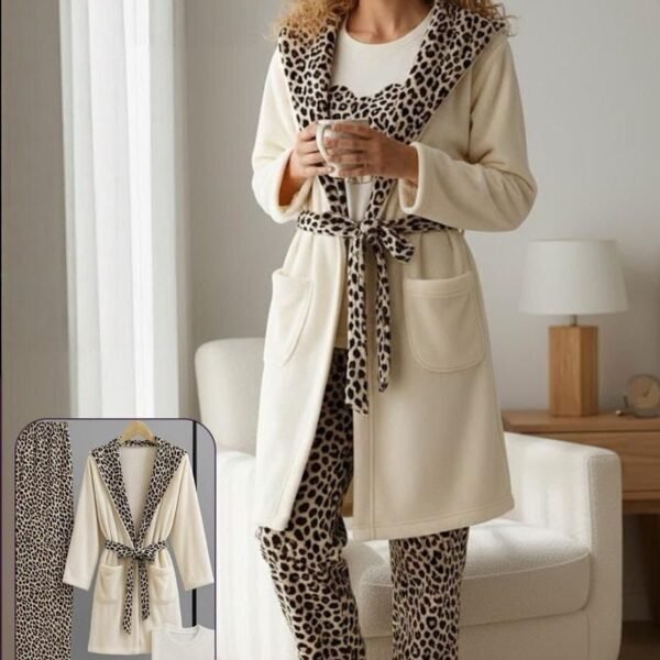 Chic 3-Piece Leopard Print Loungewear Set