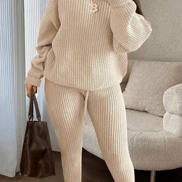 Women’s 2-Piece Ribbed Knit Lounge Set