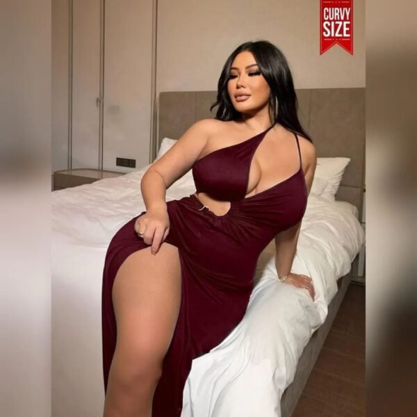 Elegant One-Shoulder Cut-Out Maxi Dress