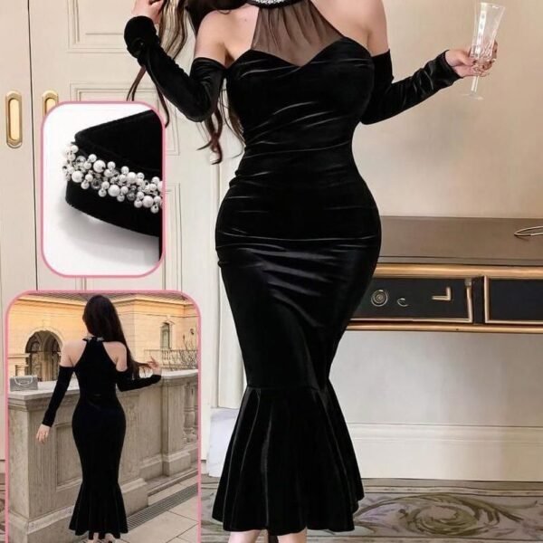 Elegant Velvet Mermaid Evening Dress
