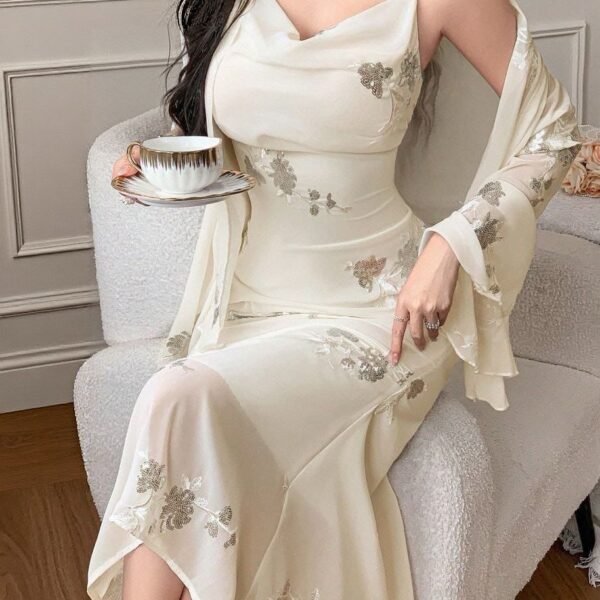 Elegant Embroidered Midi Dress