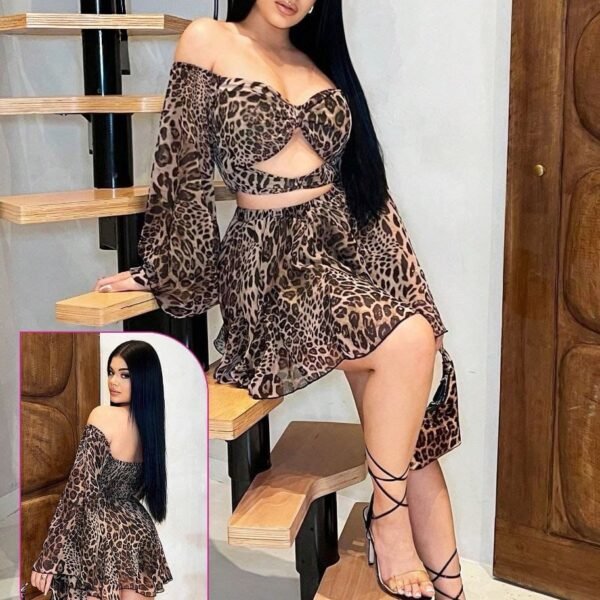 Leopard Print Two-Piece Set