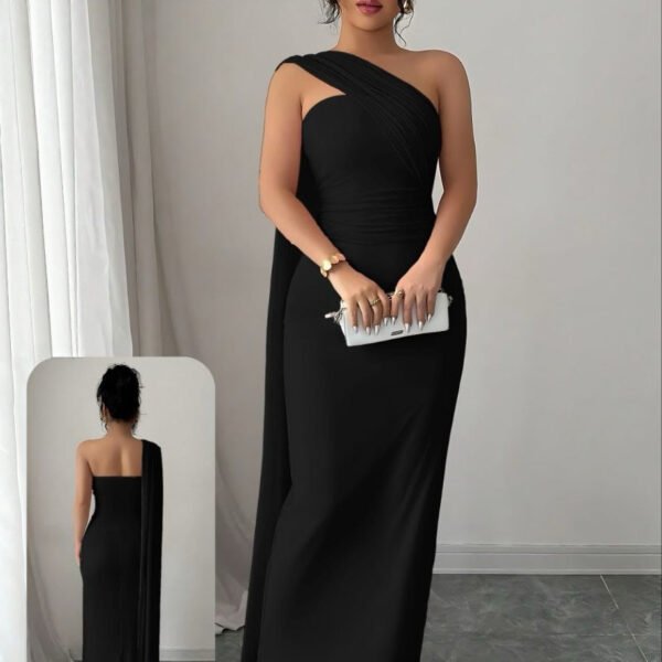 Elegant One-Shoulder Evening Dress