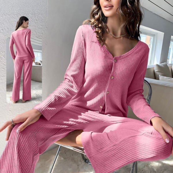 Women’s 2-Piece Rib-Knit Lounge Set