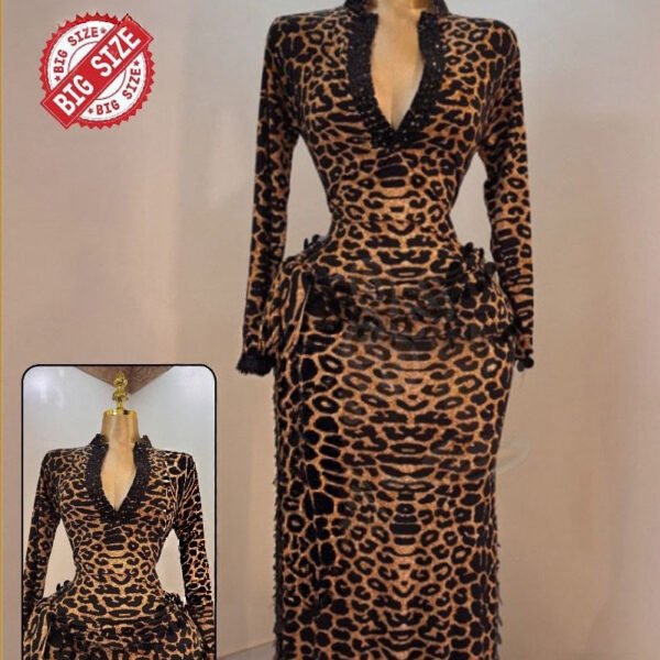 Long Sleeve Maxi Dress with Sequin V-Neck