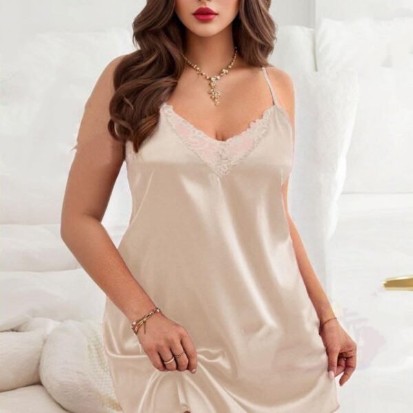 Sophisticated Lace-Trim Satin Slip