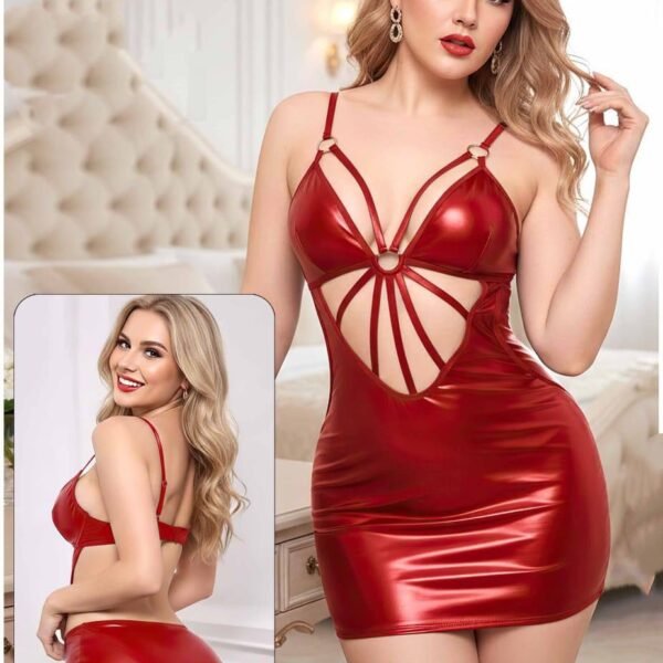 Radiant Faux-Leather Cut-Out Mini Dress