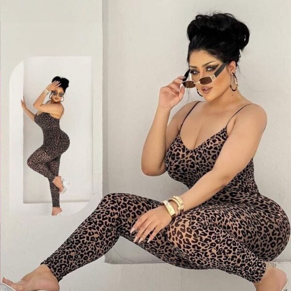 Chic Leopard Print Bodycon Jumpsuit