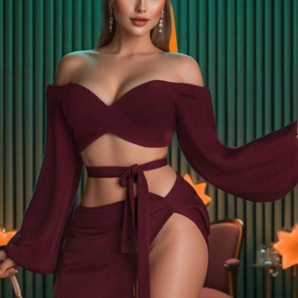 Elegant Two-Piece Off-the-Shoulder Set