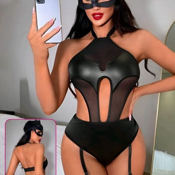 Sleek Cat-Inspired Lingerie Bodysuit