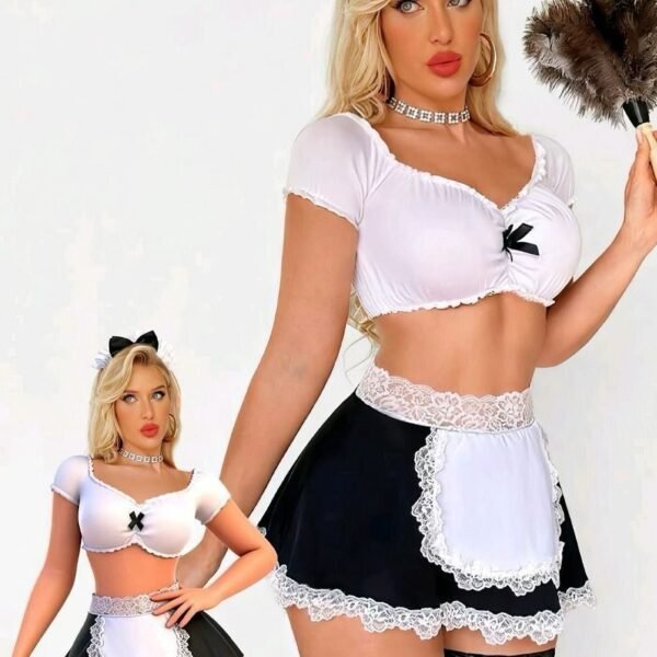 Charming French Maid Lingerie Costume Set