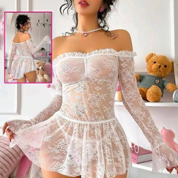 Romantic White Lace Chemise