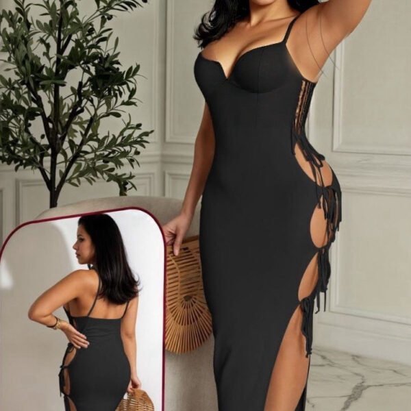 Sleek Side-Tie Bodycon Midi