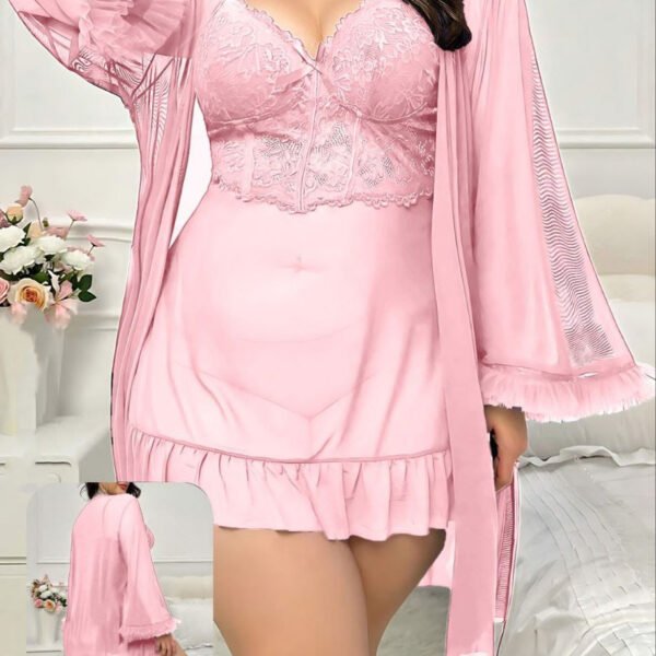Elegant 2-Piece Baby Pink Lingerie Set
