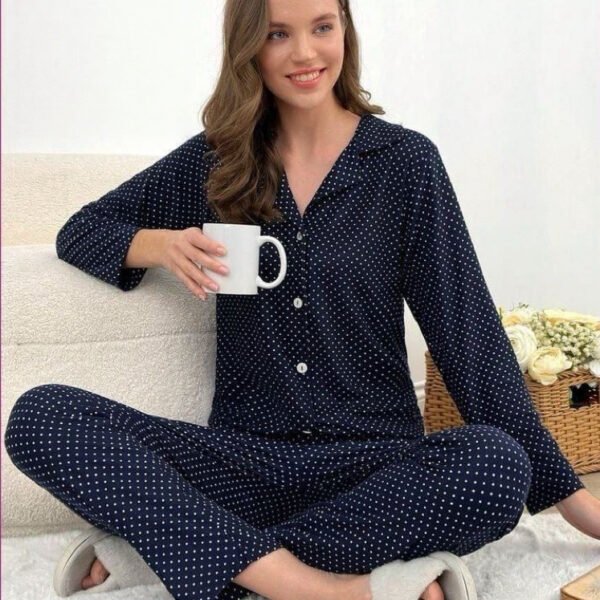 Elegant Polka Dot Pajama Set