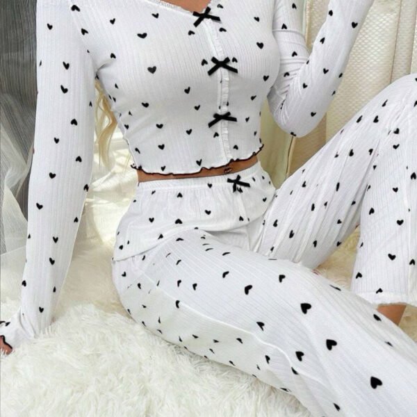 Romantic Heart Print Lounge Set