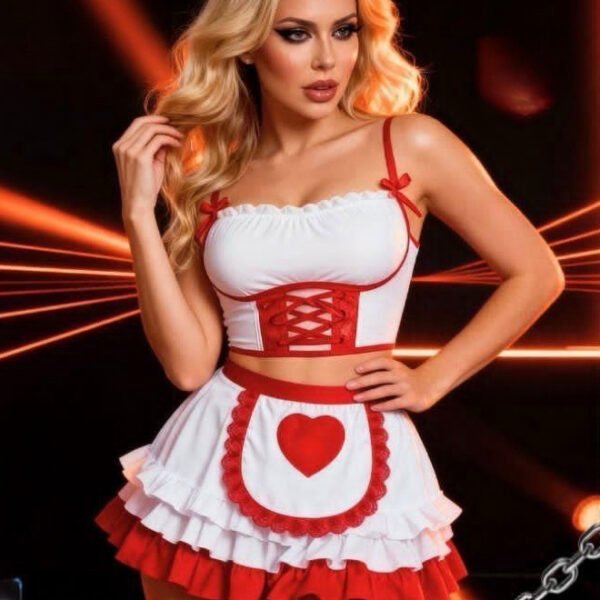 Romantic Heart-Themed Maid Costume