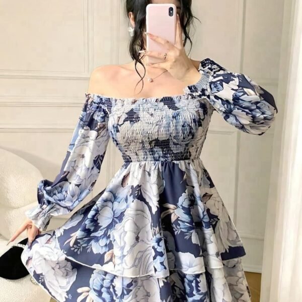 Elegant Floral Off-Shoulder Mini Dress