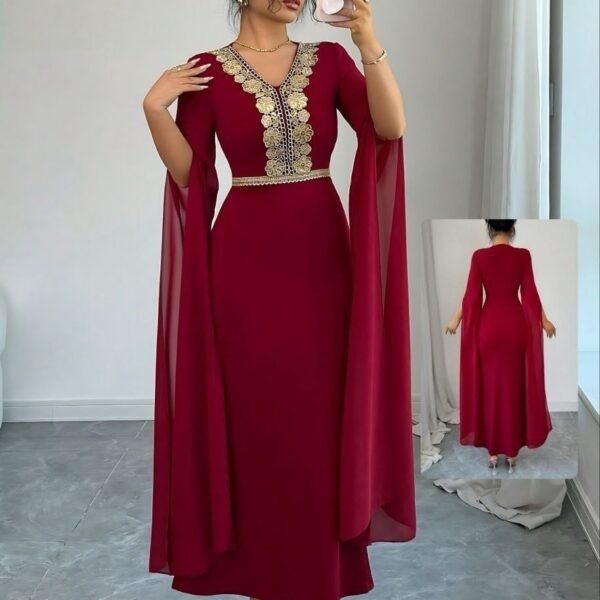 Elegant Floor-Length Kaftan Dress
