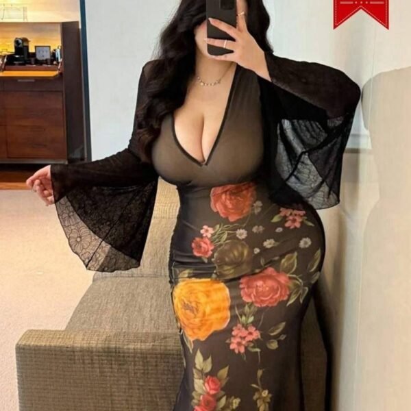 Elegant Floral Print Maxi Dress - Curvy Collection