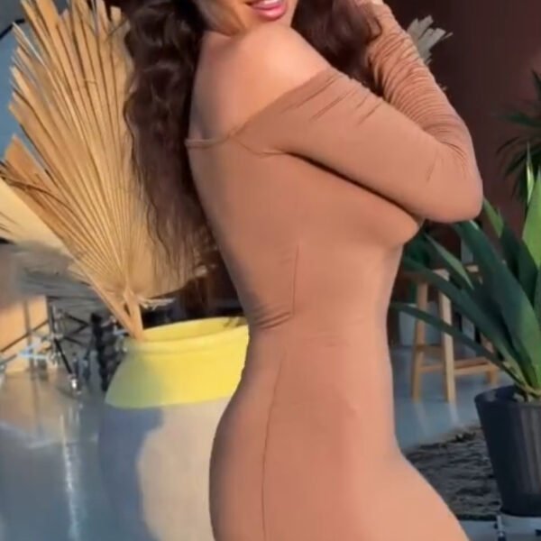 The Asymmetrical Ribbed Midi Dress