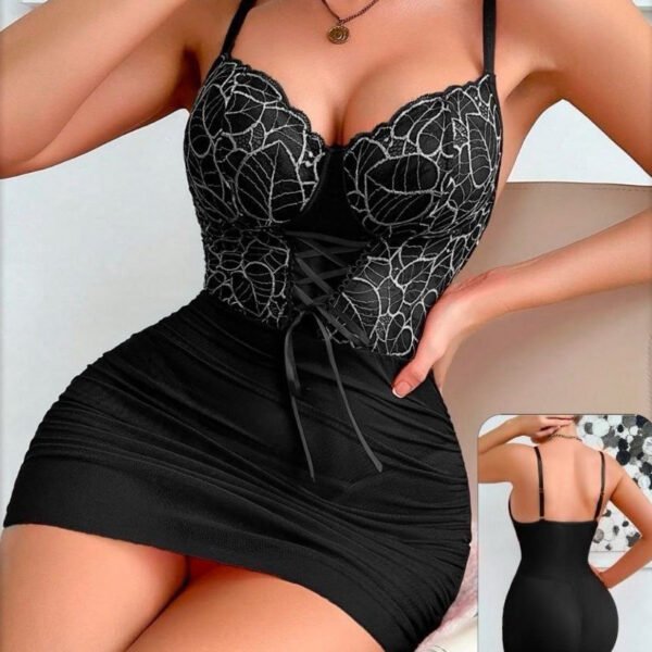 Lace-Up Corset Mini Dress