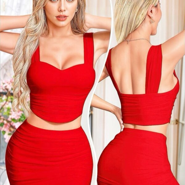 Ruched Two-Piece Bodycon Set