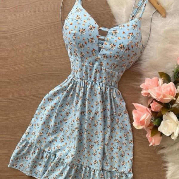 Floral Print Cut-Out Mini Dress