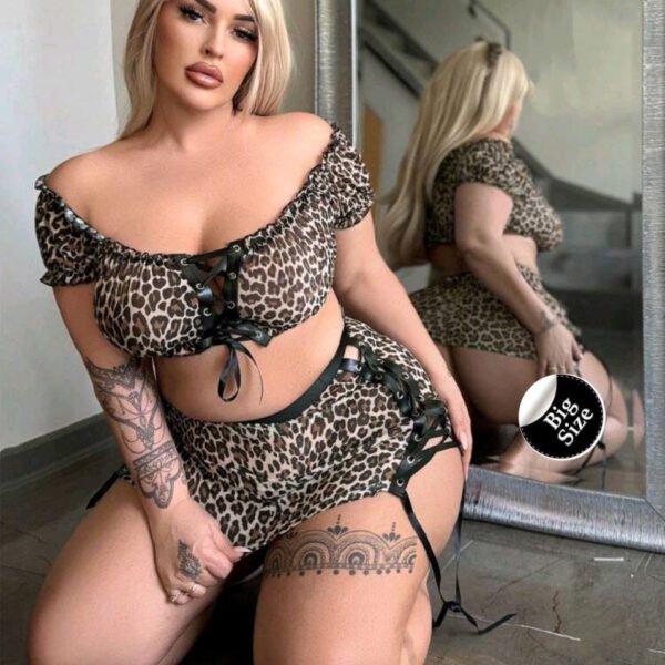 2-Piece Leopard Print Costume Set