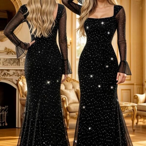 Celestial Shimmer Mermaid Gown