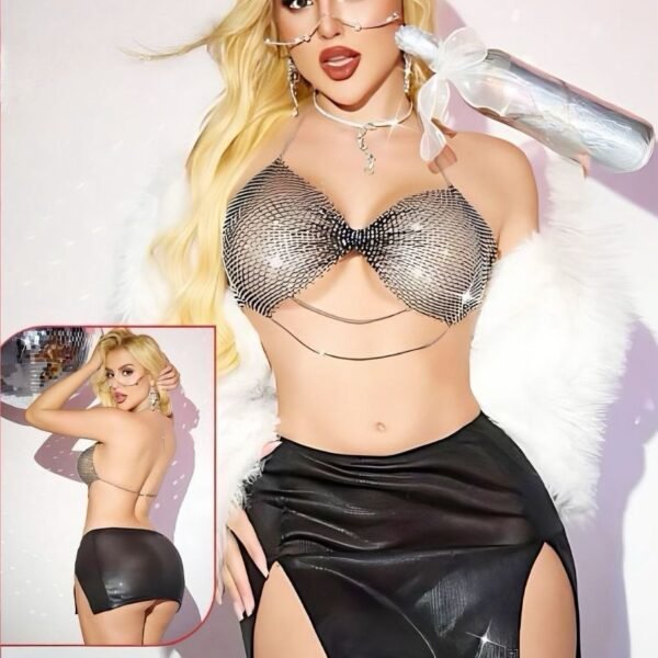 Glamour Chainmail & Faux Fur Party Set