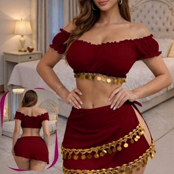 Electric Two-Piece Belly Dance Inspired Set.