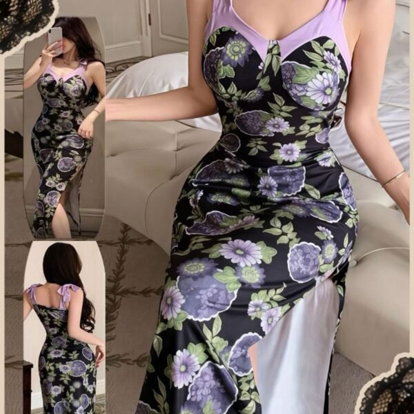 Floral Side-Slit Maxi Dress