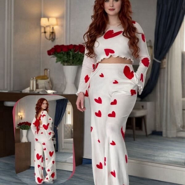 Heart Print Lounge Set