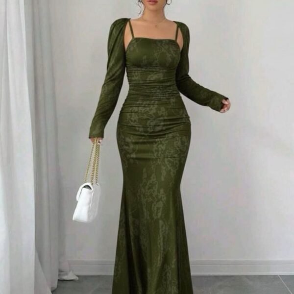 Elegant Patterned Maxi Dress