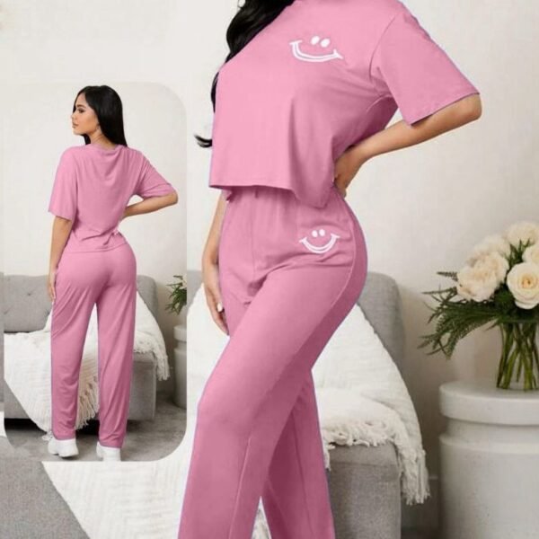 Smile Print Two-Piece Lounge Set