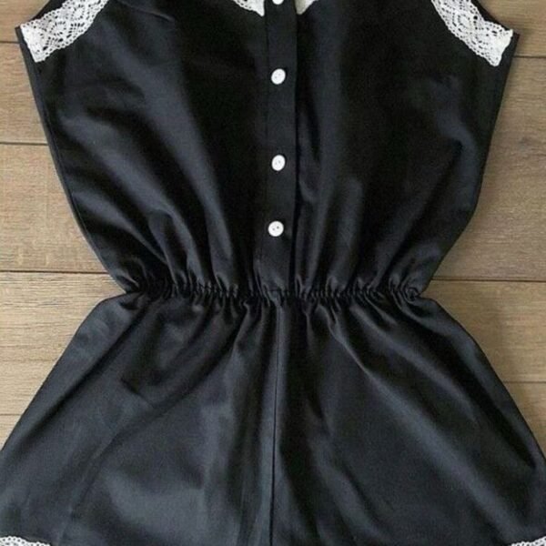 Elegant Lace-Trimmed Romper