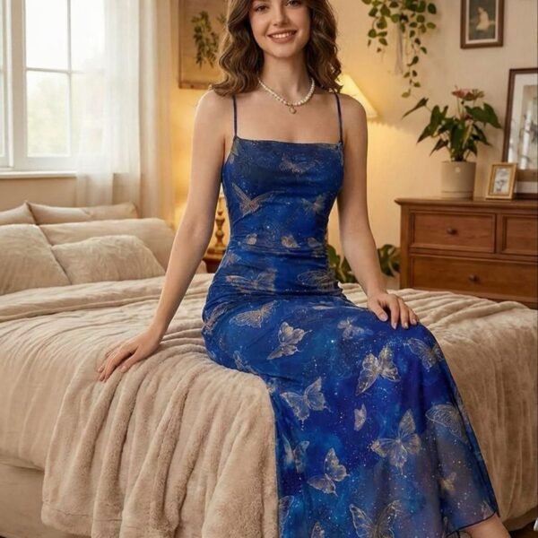 Butterfly Print Maxi Dress.