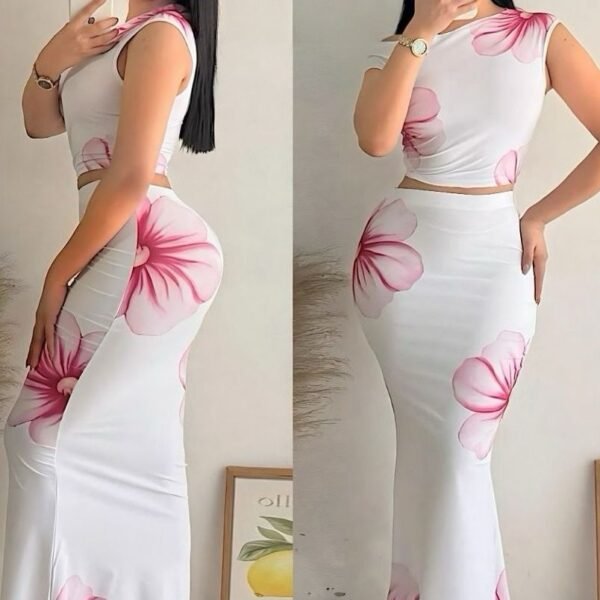 Elegant Two-Piece Floral Maxi Set