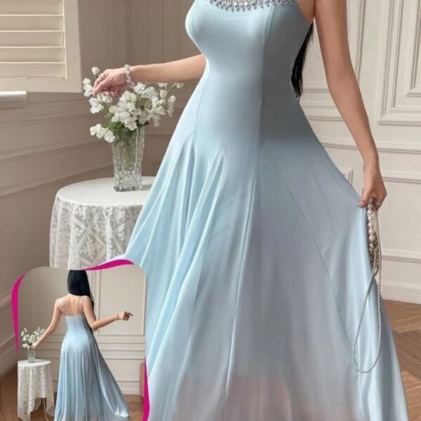 Crystal-Embellished Maxi Dress