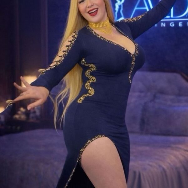 Midnight Navy Embellished Performance Gown