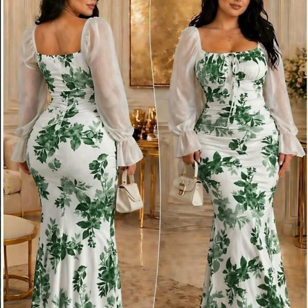 Elegant Floral Print Maxi Dress