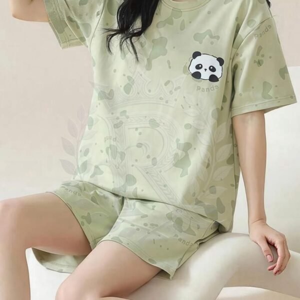 Adorable Panda Print Summer Pajama Set